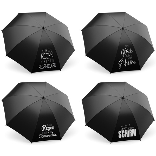 Umbrella pocket umbrella black with slogan