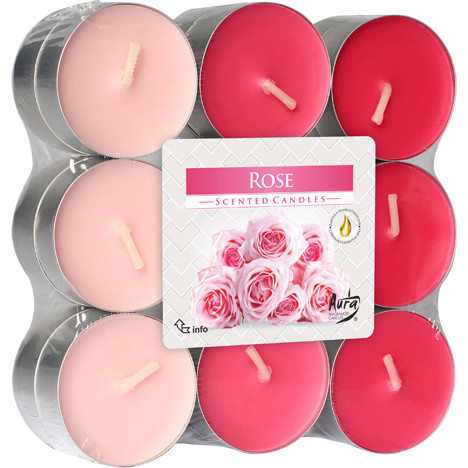 Teelichter Duft 18er Rose in Blockpackung