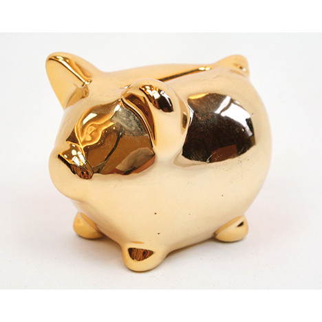 Dolomeit piggy bank XL 9x7cm chrome-plated