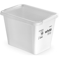 Storage box with lid 39x29x26cm 19l white Storage box with lid 39x29x26cm 19l white