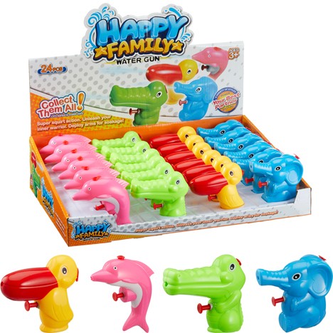 Watergun 'Animal' 4 designs assorted apprx. 9cm