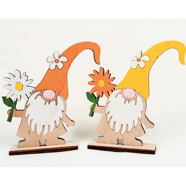 Lustiges Gartenzwerg 11x9x2,5cm auf Holzständer,