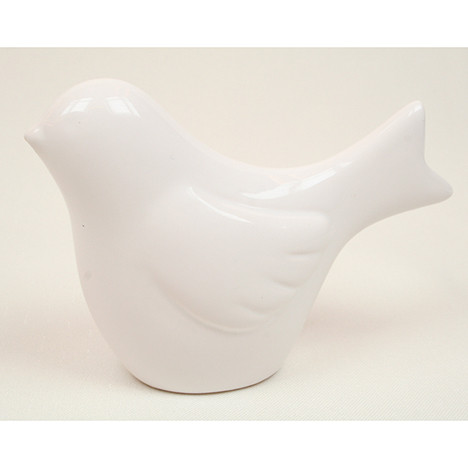 Designer bird 11x8,5x4cm from white Dolomite