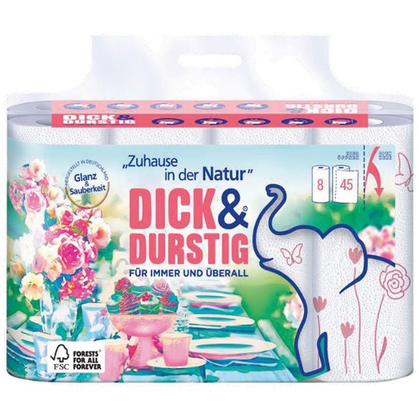 Dick & Durstig householdpaper 8x45pcs 2 ply