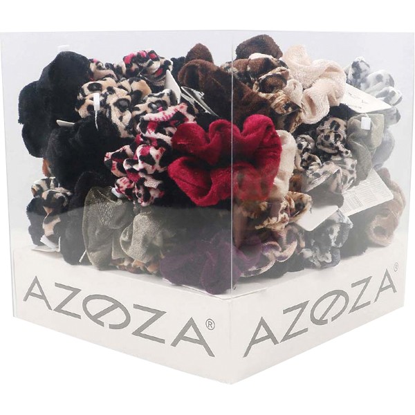 Hair Scrunchies small 3pcs, 12fold assorted