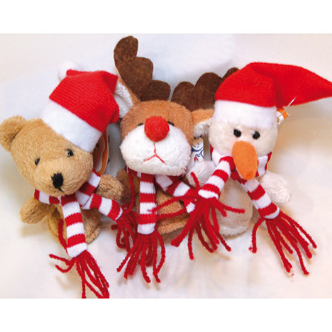 Plush finger puppet with XL cotton scarf 9x7x5cm