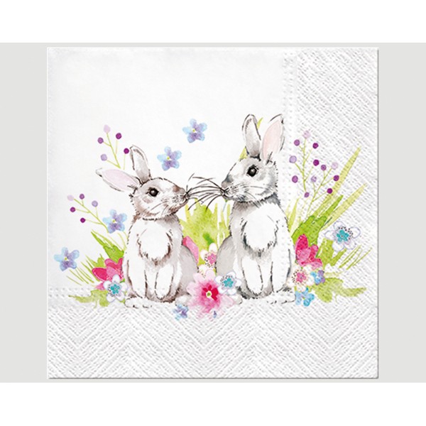 Premium Napkins 'Bunny Pair' 20pcs 33x33cm