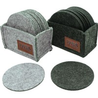 Coaster felt 10pcs Set with tray, diameter = 10cm Coaster felt 10pcs Set with tray, diameter = 10cm