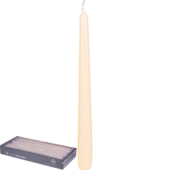 Taper Candles Set of 12 250x23mm Creme